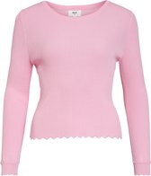 Object OBJHARRIET L/S KNIT PULLOVER NOOS Dames Trui Begonia Pink  - Maat XS