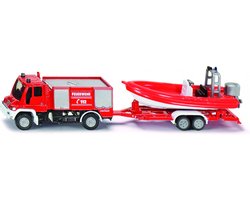 foto van SIKU 1636 Unimog Brandweerwagen met Boot