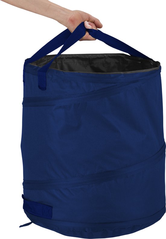 Relaxdays tuinafvalzak pop up, set van 3, 85 liter, met handgrepen, uv- bestendig, waterdicht, zwart