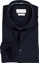 Profuomo slim fit overhemd - tricot - marine blauw - Strijkvriendelijk - Boordmaat: 43