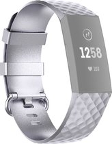 Mobigear Cross Siliconen Bandje voor Fitbit Charge 3 SE - Zilver