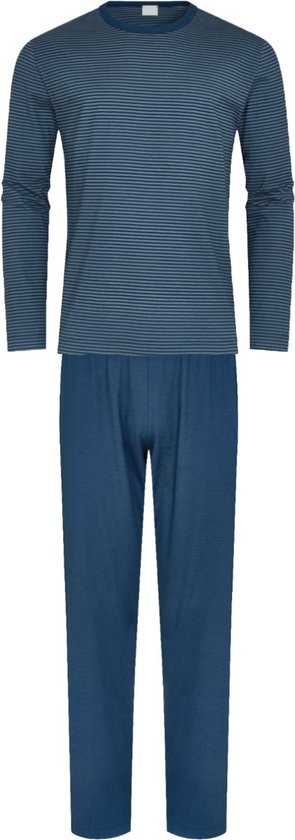 Mey - Nachtkleding Lang Strepen Blauw - Heren - Maat 54 - Modern-fit