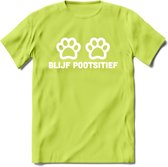 Blijf Poetsitief - Katten T-Shirt Kleding Cadeau | Dames - Heren - Unisex | Kat / Dieren shirt | Grappig Verjaardag kado | Tshirt Met Print | - Groen - M