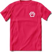 Cat Paw - Katten T-Shirt Kleding Cadeau | Dames - Heren - Unisex | Kat / Dieren shirt | Grappig Verjaardag kado | Tshirt Met Print | - Roze - M