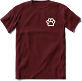 Cat Paw - Katten T-Shirt Kleding Cadeau | Dames - Heren - Unisex | Kat / Dieren shirt | Grappig Verjaardag kado | Tshirt Met Print | - Burgundy - M