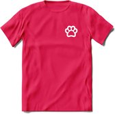 Cat Paw - Katten T-Shirt Kleding Cadeau | Dames - Heren - Unisex | Kat / Dieren shirt | Grappig Verjaardag kado | Tshirt Met Print | - Roze - XL