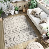 Tapiso Ethno Vloerkleed Beige Boho Modern Woonkamer Tapijt Maat - 200x300