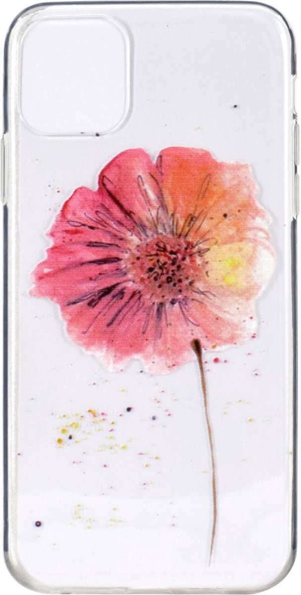 Peachy TPU bloemen hoesje geschikt voor iPhone 12 en iPhone 12 Pro - transparant