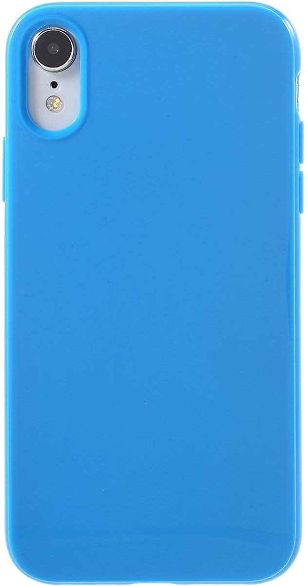 Peachy Flexibel hoesje TPU geschikt voor iPhone XR Case - Glanzend Blauw