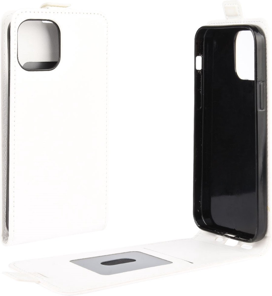 Peachy Flip case kunstleer hoesje geschikt voor iPhone 12 mini - wit