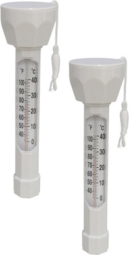 Set van 2x stuks drijvende zwembad water thermometers - Zwembaden watertemperatuur meters
