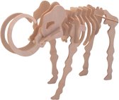 Houten dieren 3D puzzel mammoet - Speelgoed bouwpakket 23 x 18,5 x 0,3 cm.
