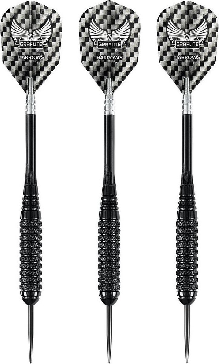 2x Set van 3 dartpijlen Black Arrow 23 grams - Darten/darts sport artikelen pijltjes messing - Kinderen/volwassenen