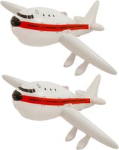 2x stuks opblaasbaar speelgoed vliegtuig 50 cm - Ter decoratie of speelvoertuig