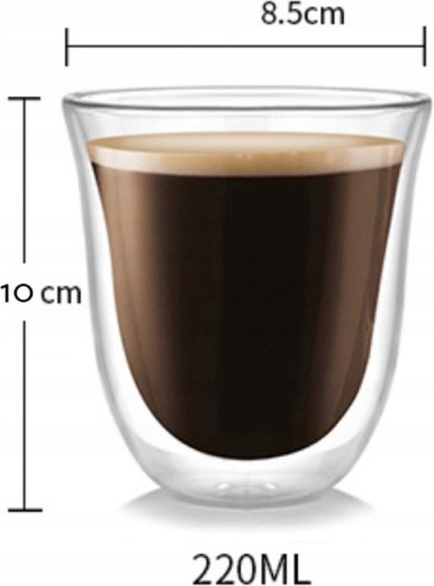 asse en Verre Double Paroi 350 ml - Résistante à la Chaleur et à la  Condensation - Idéale pour le Café, le Thé et les Boissons Froides - Sunday