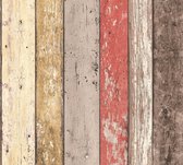 A.S. Création behangpapier houtlook bruin, rood en beige - AS-895127 - 53 cm x 10,05 m