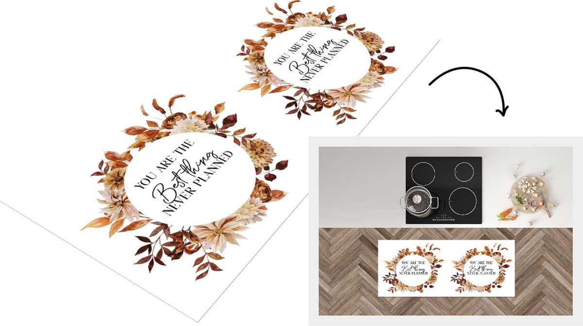 KitchenYeah Keukenloper - Loper keuken - Quotes - Liefde - Spreuken - Stel - You are the best thing never planned - 120x50 cm - Keukenloper vinyl Multicolor