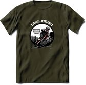 Trailriding T-Shirt | Mountainbike Fiets Kleding | Dames / Heren / Unisex MTB shirt | Grappig Verjaardag Cadeau | Maat 3XL