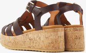 VIA VAI Sissel Reeve Sandalen - Met Sleehak - Bruin - Maat 38