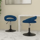 Eetkamerstoelen draaibaar 2 st fluweel blauw