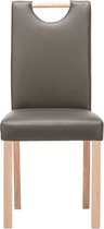 Eetkamerstoelen 4 st kunstleer grijs