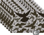 Placemat - Placemats kunststof - Duif - Vliegen - Patronen - Vogels - 45x30 cm - 6 stuks - Hittebestendig - Anti-Slip - Onderlegger - Afneembaar