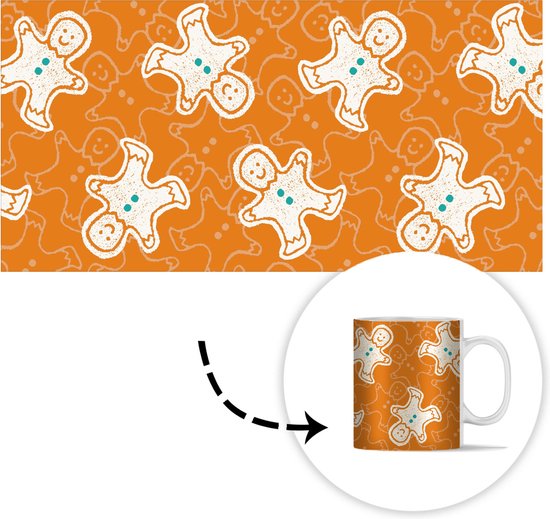 Tasse - Tasse à café - Motifs - Pain d'épice - Biscuits - Tasses - 350 ML - Tasse - Tasses à café - Tasse à thé - Décoration Sinterklaas - Cadeaux pour enfants - Cadeaux de chaussures Sinterklaas