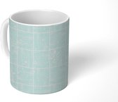 Mok - Koffiemok - Blauw - Patronen - Grijs - Mokken - 350 ML - Beker - Koffiemokken - Theemok