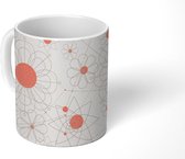 Mok - Koffiemok - Bloemen - Pastel - Design - Geometrie - Mokken - 350 ML - Beker - Koffiemokken - Theemok