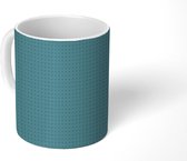 Mok - Koffiemok - Stippen - Blauw - Patroon - Geometrie - Mokken - 350 ML - Beker - Koffiemokken - Theemok
