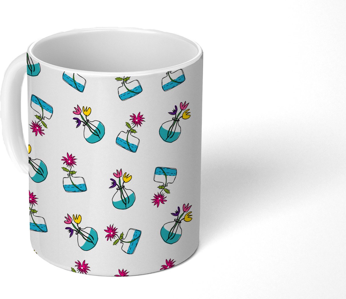 Mok - Koffiemok - Bloemen - Patronen - Lente - Mokken - 350 ML - Beker - Koffiemokken - Theemok