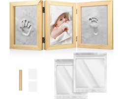 Navaris handafdruk en voetafdruk kit - Set met frame en klei voor het gieten van baby's hand- en voetafdrukken - Ideaal voor pasgeboren baby's