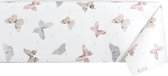 Raved Tafelzeil Dots Met Vlinders  140 cm x  320 cm - Beige - PVC - Afwasbaar