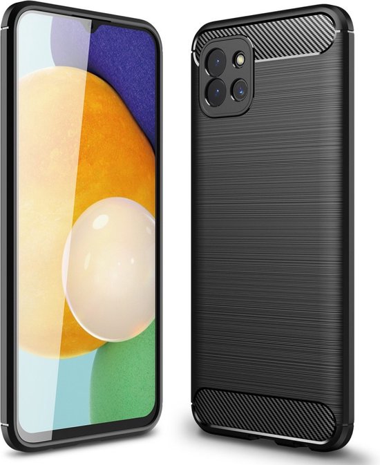 Armor Brushed TPU Back Cover Samsung Galaxy A03 Hoesje Zwart