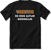 40 Jaar Goddelijk - Feest kado T-Shirt Heren / Dames - Goud / Zilver - Perfect Verjaardag Cadeau Shirt - grappige Spreuken, Zinnen en Teksten. Maat L