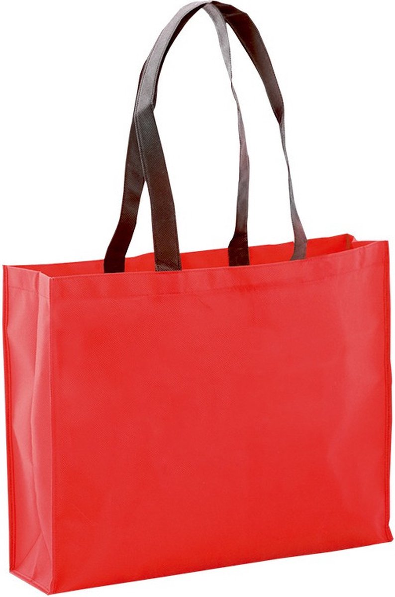 Draagtas / goodie-bag / schoudertas / boodschappentas - rood - 40 x 32 x 11 cm