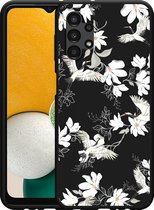 Hoesje Zwart Geschikt voor Samsung Galaxy A13 White Bird