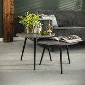 Salontafel Metallic - Rond - Ø55cm - Set van 2 - Driepoot - Giga Meubel