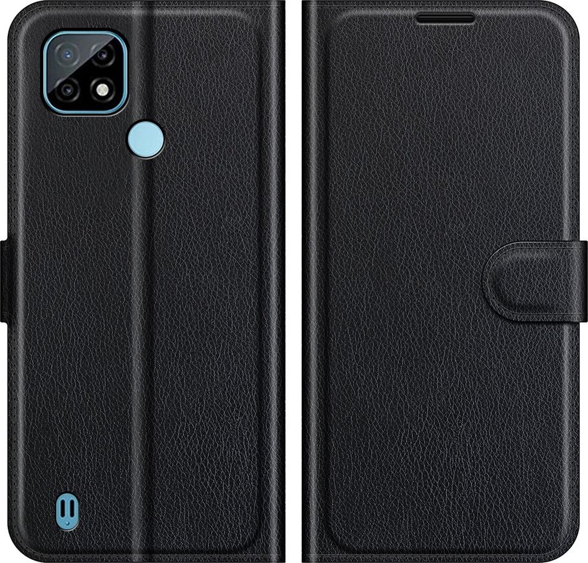 Mobigear Telefoonhoesje geschikt voor Realme C21 Hoesje | Mobigear Classic Bookcase Portemonnee | Pasjeshouder voor 3 Pasjes | Telefoonhoesje voor Pinpas / OV Kaart / Rijbewijs - Zwart