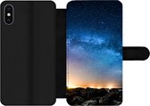 Étui pour téléphone iPhone XS Max Bookcase - Galaxy - Univers - Soleil - Avec poches - Étui portefeuille avec fermeture magnétique