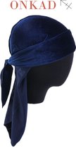 Onkad - Velvet Durag - Extra long straps - Navy Blue