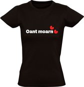 Oant Moarn Dames t-shirt | Friesland | Piet Paulisma | weerman | cadeau | Zwart