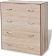 Luxiqo® Moderne Ladekast  – Opbergkast Lades – Dressoir met 4 Lades – Commode – Nachtkastje – Opbergmeubel – Eiken – 60x31x71 cm