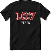 106 Years - Feest kado T-Shirt Heren / Dames - Rood / Grijs - Perfect Verjaardag Cadeau Shirt - grappige Spreuken, Zinnen en Teksten. Maat S