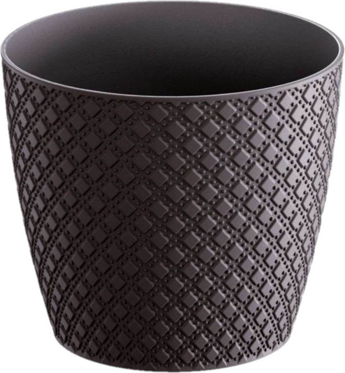 Prosperplast Plantenpot - antraciet - kunststof - D15,7 x H13,8 cm - bloempot voor binnen en buiten