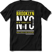 New York City - Brooklyn | TSK Original & vintage | T-Shirt Heren - Dames | Geel | Perfect Cadeau Shirt | Grappige Spreuken - Zinnen - Teksten | Maat 3XL