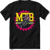 Mountainbike Gear | TSK Studio Mountainbike kleding Sport T-Shirt | Geel - Roze | Heren / Dames | Perfect MTB Verjaardag Cadeau Shirt Maat XL