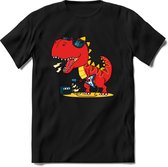 Dino Kinder T-Shirt Jongens / Meisjes  -  Leuk Dinosaurus Cadeau Shirt - grappige Spreuken, Zinnen en Teksten. Maat 146/152