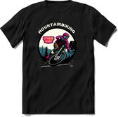 Mountainbiking | TSK Studio Mountainbike kleding Sport T-Shirt | Roze | Heren / Dames | Perfect MTB Verjaardag Cadeau Shirt Maat 3XL