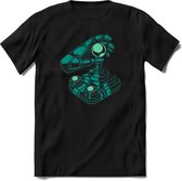 Retro Joystick | Gaming kado T-Shirt heren - dames | Petrol | Perfect game pc cadeau shirt | Grappige console spreuken - zinnen - teksten Maat XXL